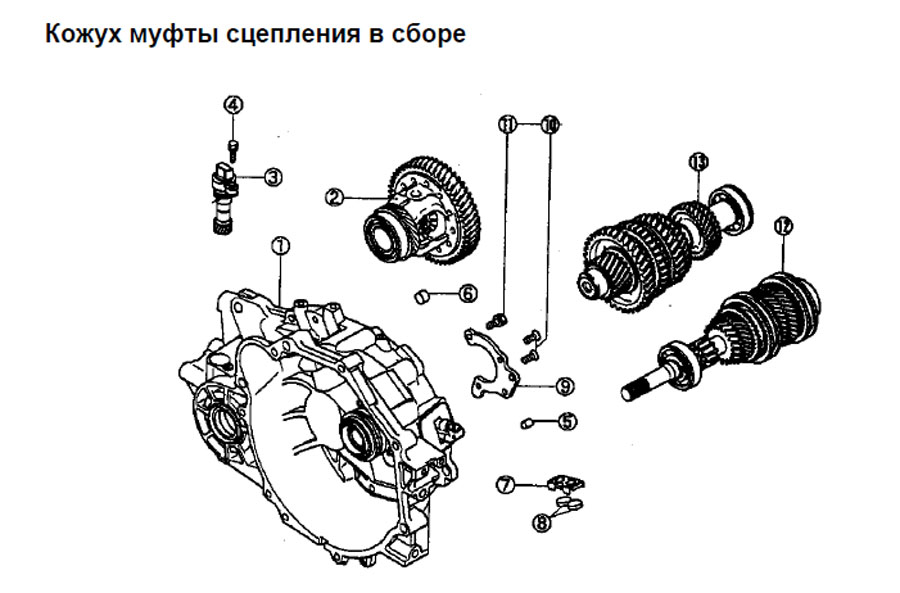 scheme for кожух муфты сцепления в сборе 2