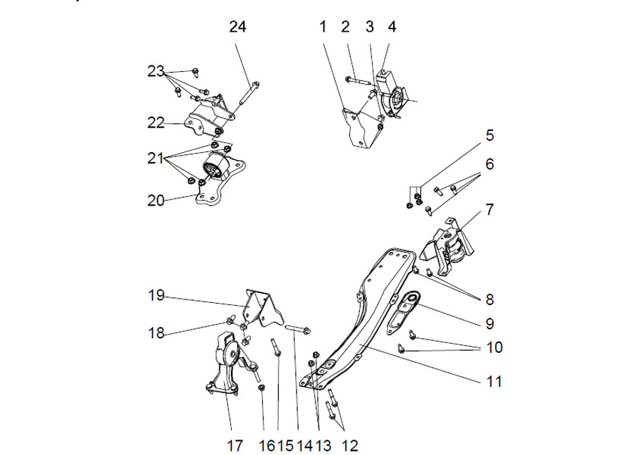 scheme for подушки двигателя
