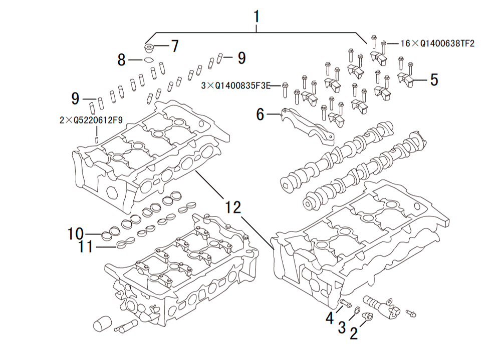 scheme for ГОЛОВКА ЦИЛИНДРОВ В СБОРЕ 1