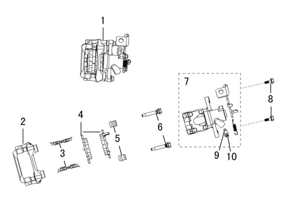 scheme for задний тормозной суппорт