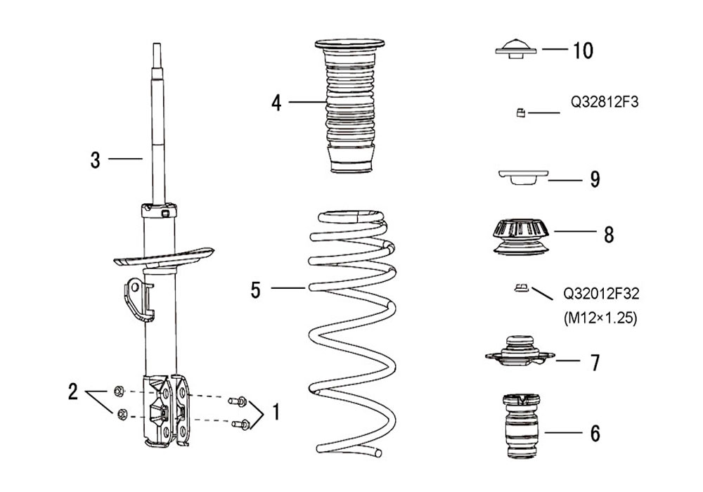 scheme for амортизатор передний