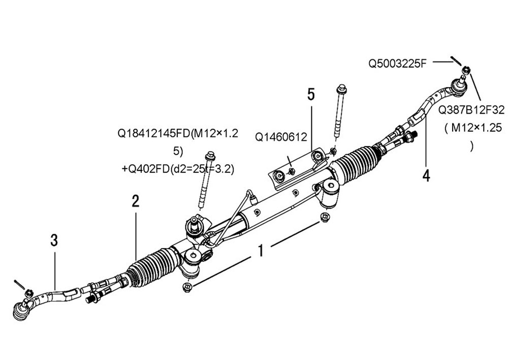 scheme for рейка рулевая