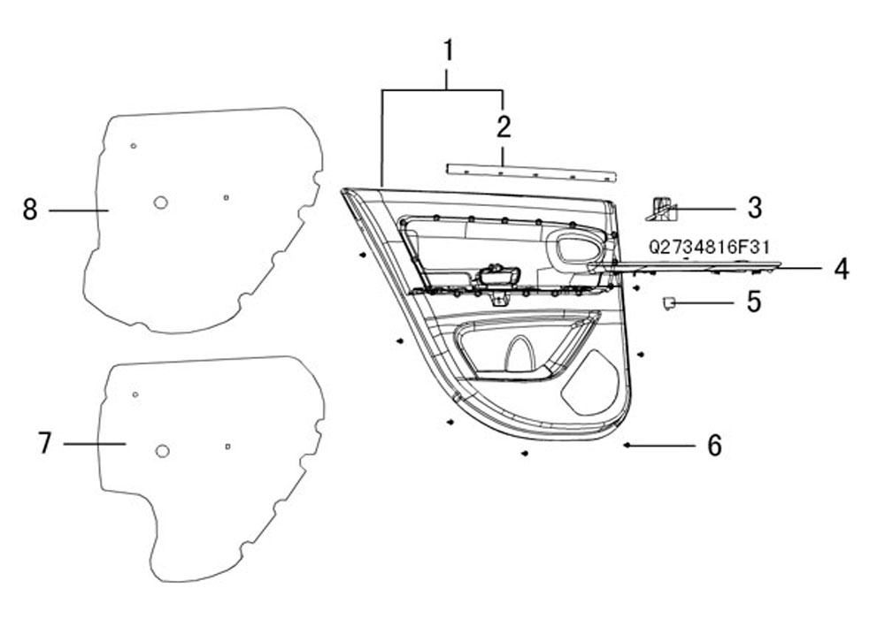 scheme for накладка задней двери