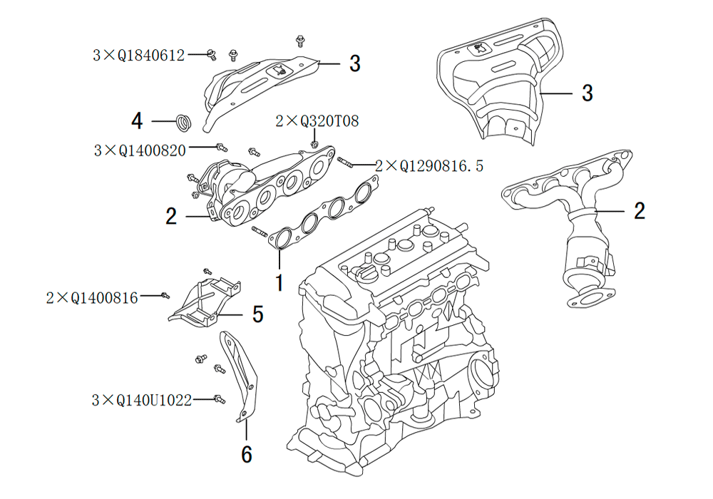 scheme for выпускной коллектор