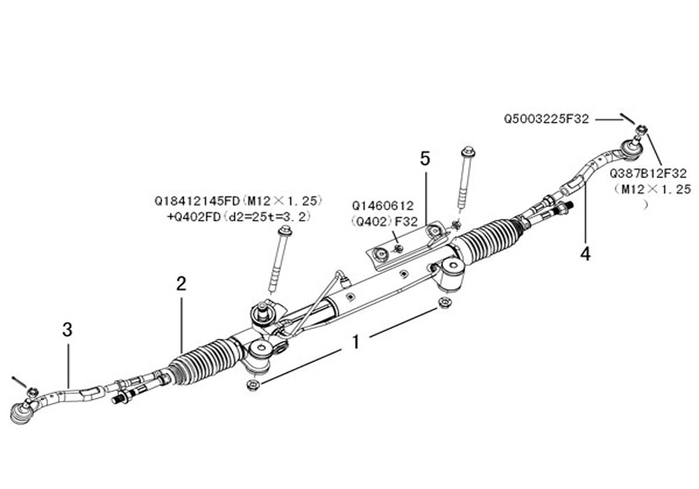 scheme for рейка рулевая