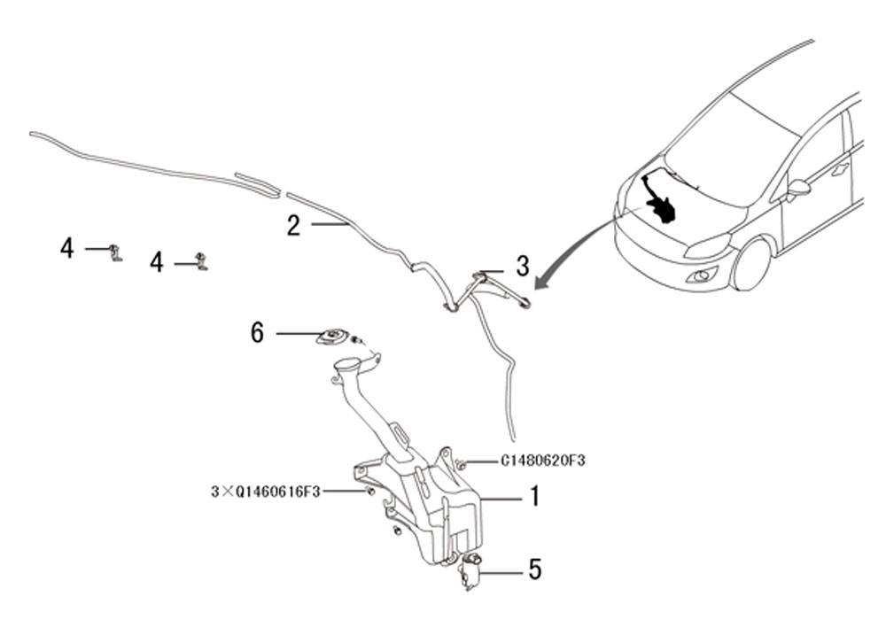 scheme for бачёк омывателя лобового стекла