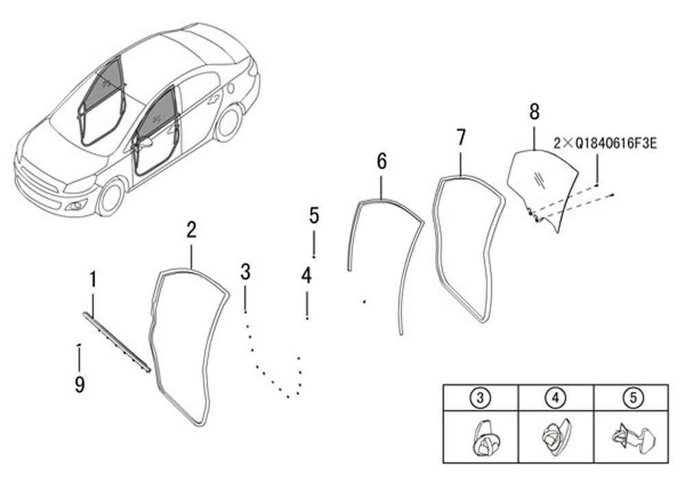 scheme for стекло передней двери