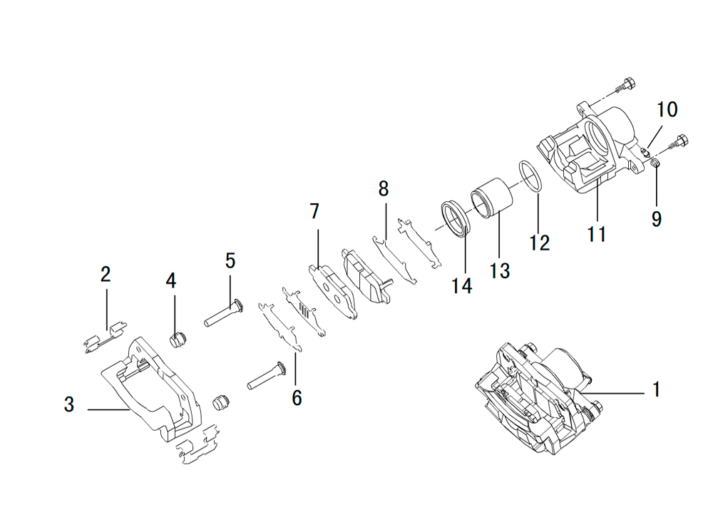 scheme for передний тормозной суппорт