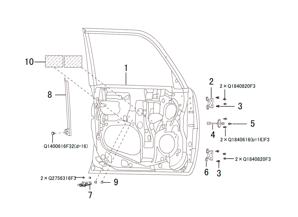 scheme for передние двери