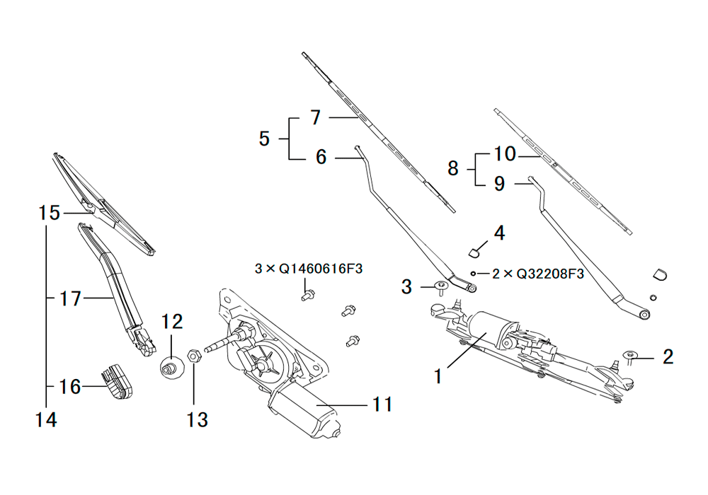 scheme for трапеция стеклоочеслителя