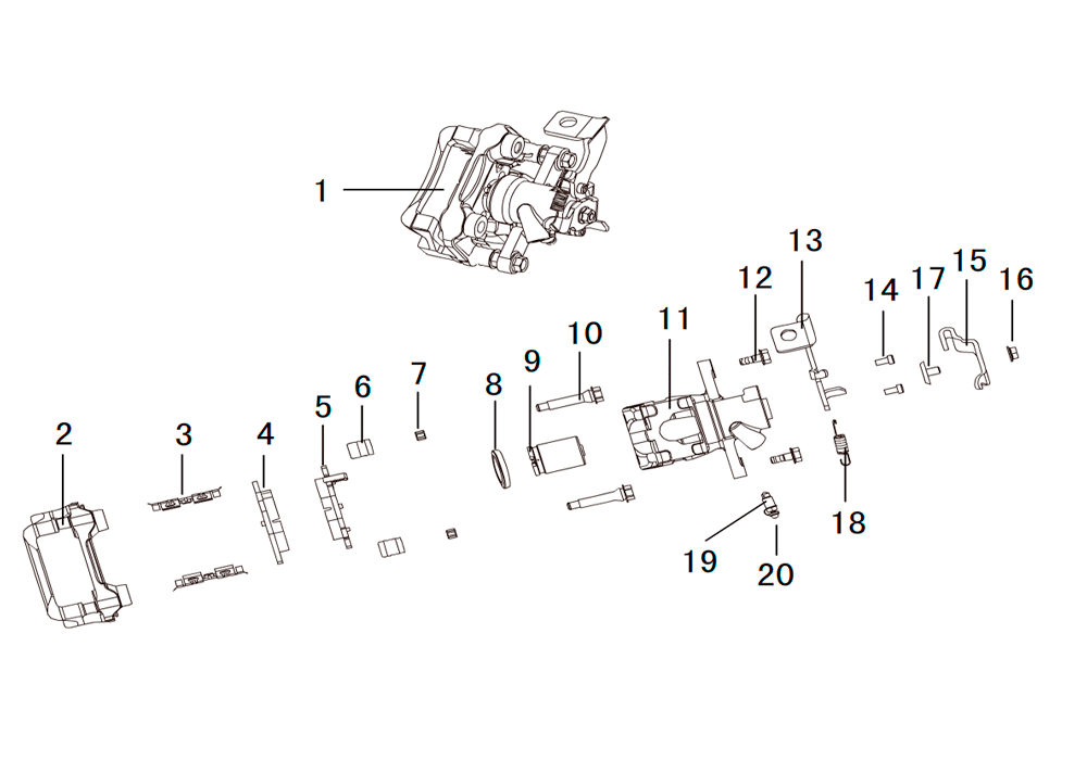 scheme for задний тормозной суппорт (диски)