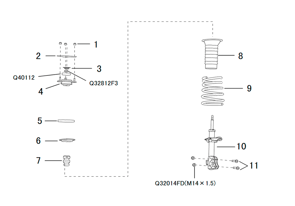 scheme for амортизатор передний