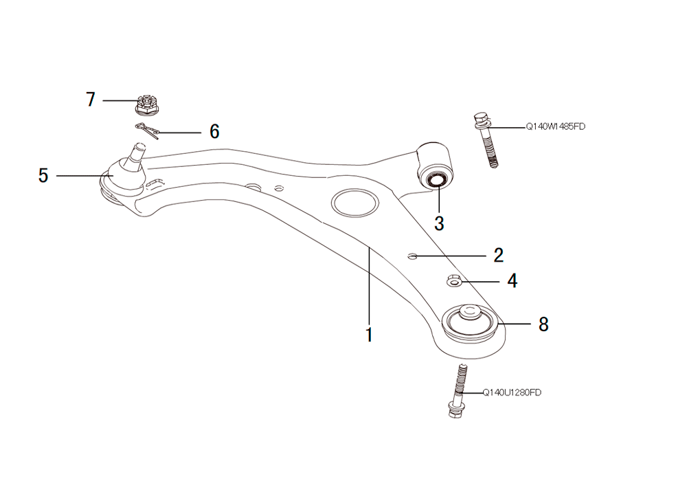 scheme for рычаг передней подвески