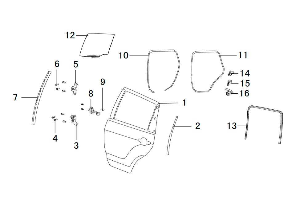 scheme for стекло задней двери