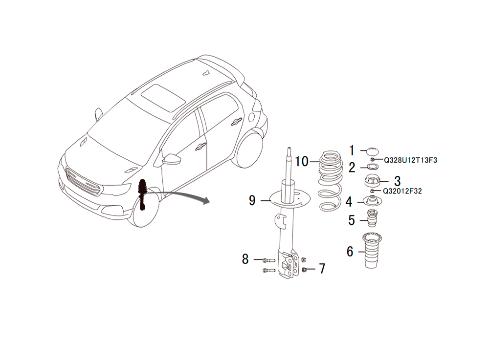 scheme for передняя стойка