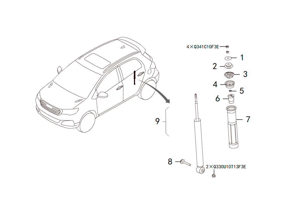 scheme for амортизатор задней подвески