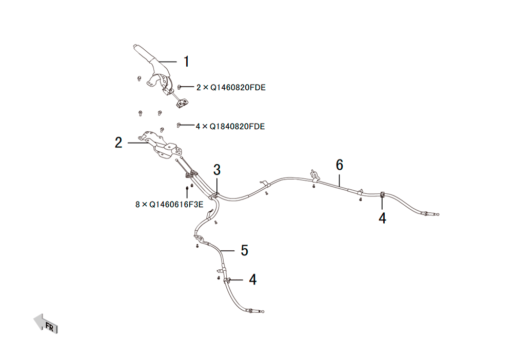 scheme for тросы стояночного тормоза