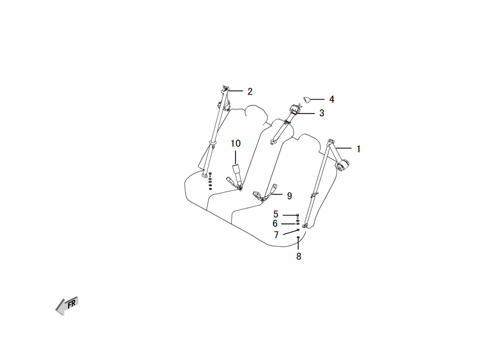 scheme for задние ремни безопасности 2