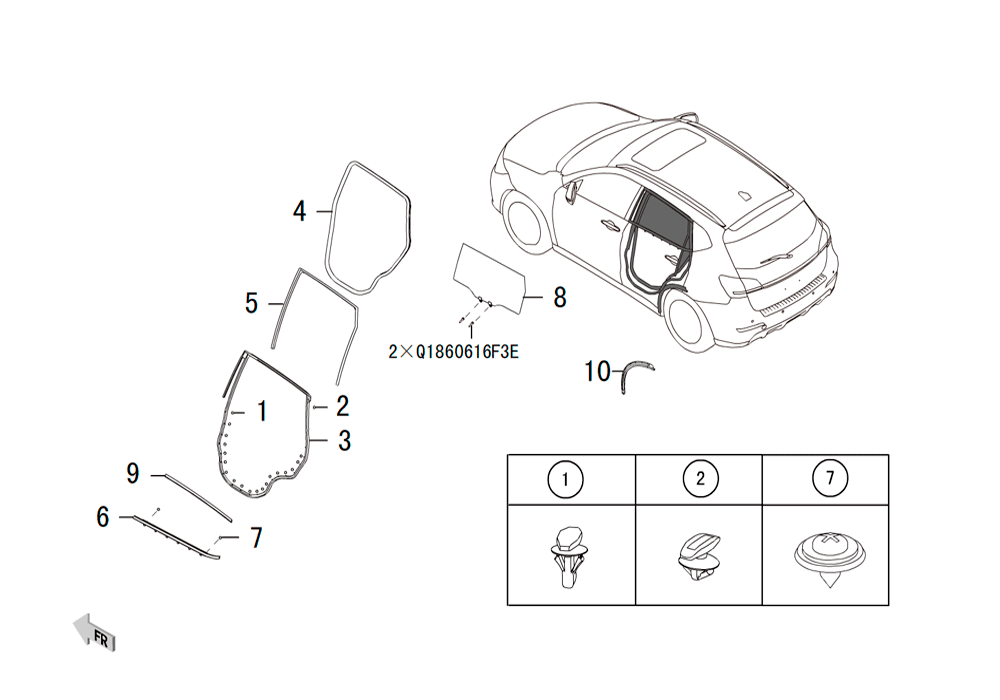 scheme for стёкла задних дверей
