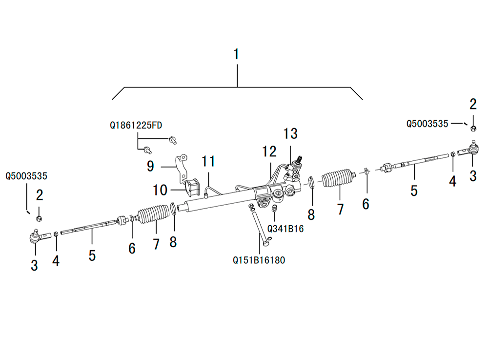 scheme for рейка рулевая