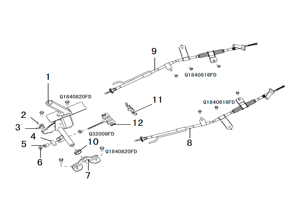 scheme for тормоз стояночный в сборе
