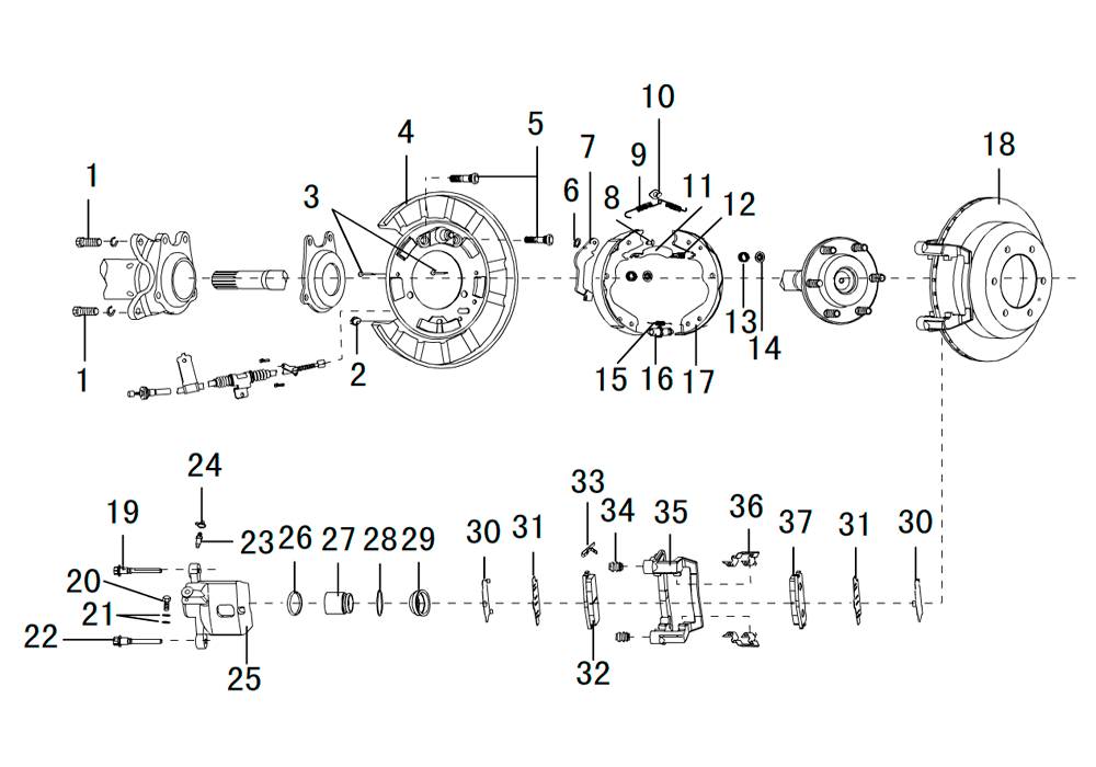 scheme for суппорт тормозной задний