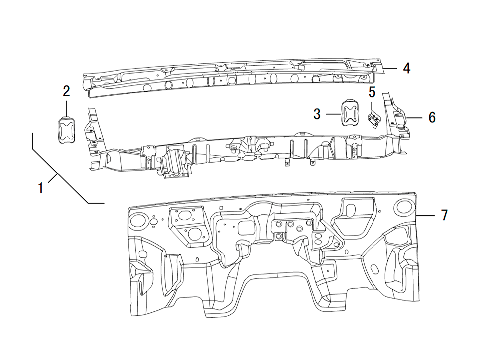 scheme for передняя панель кузова