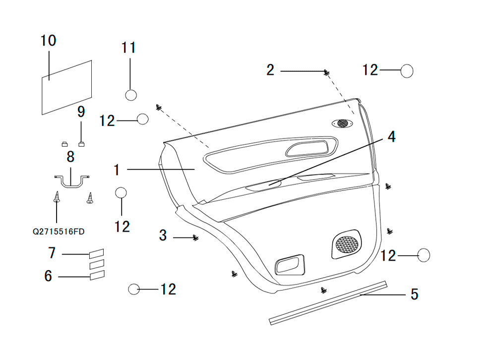 scheme for карта задней двери