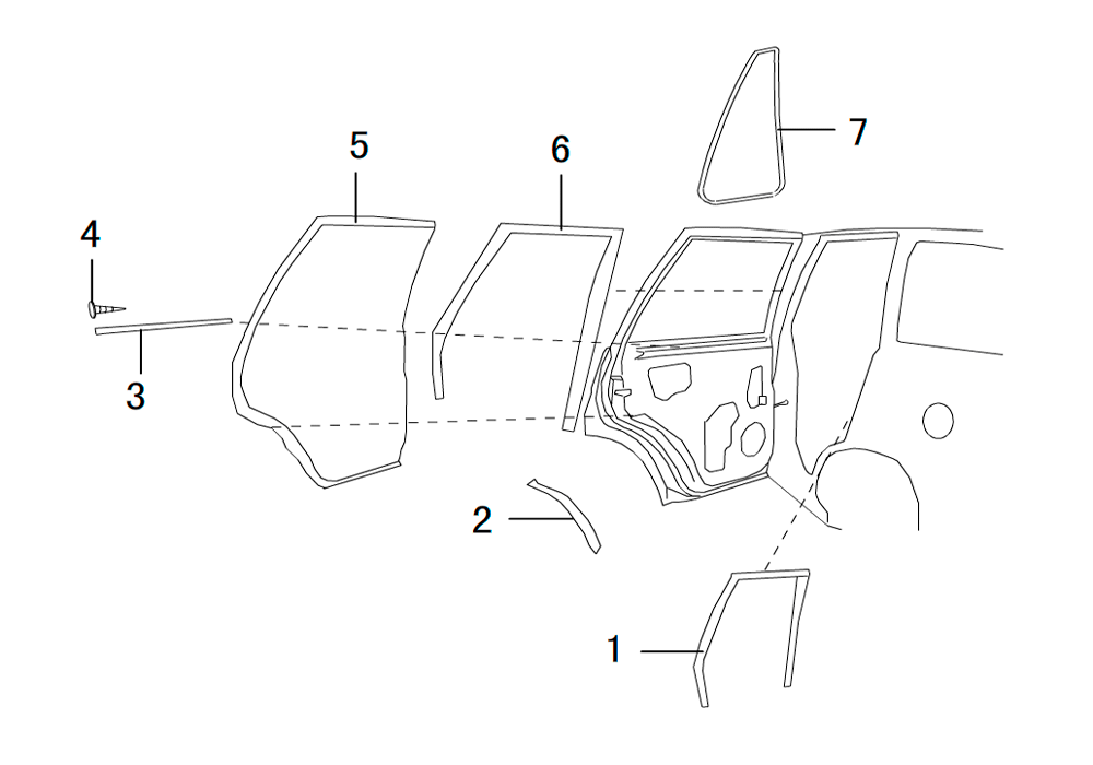 scheme for уплотнители задних дверей