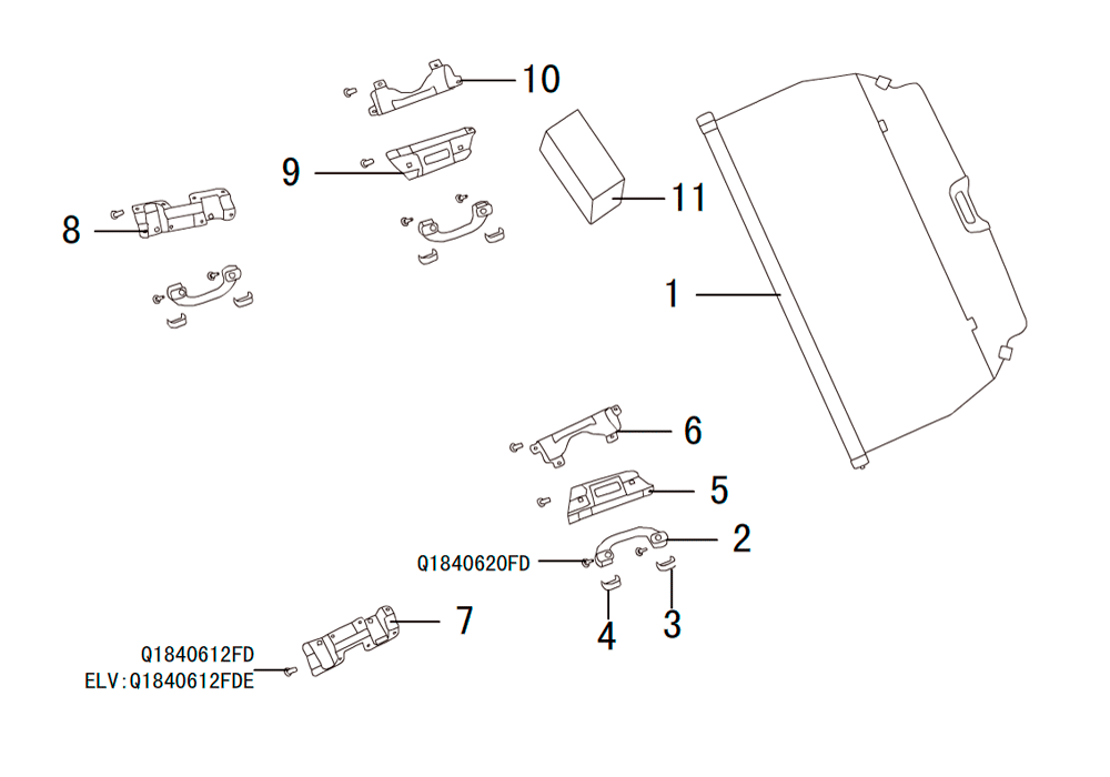 scheme for шторка багажного отсека