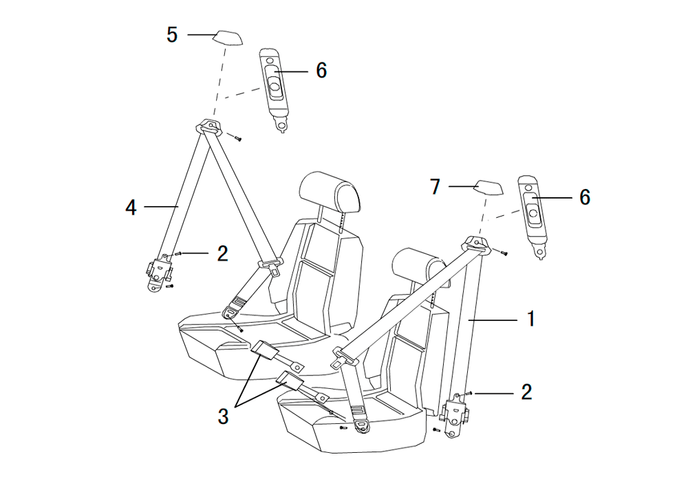 scheme for ремень безопасности  передний
