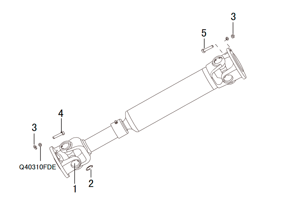 scheme for вал карданный 4х4 PROPELLER SHAFT ASSEMBLY(3)