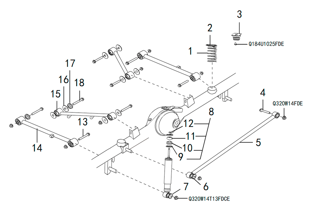 scheme for подвеска заднего моста
