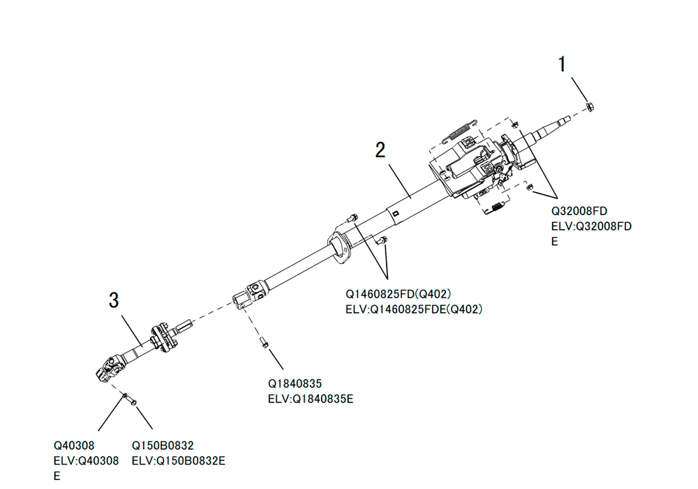 scheme for колонка рулевая. вал карданный рулевой.