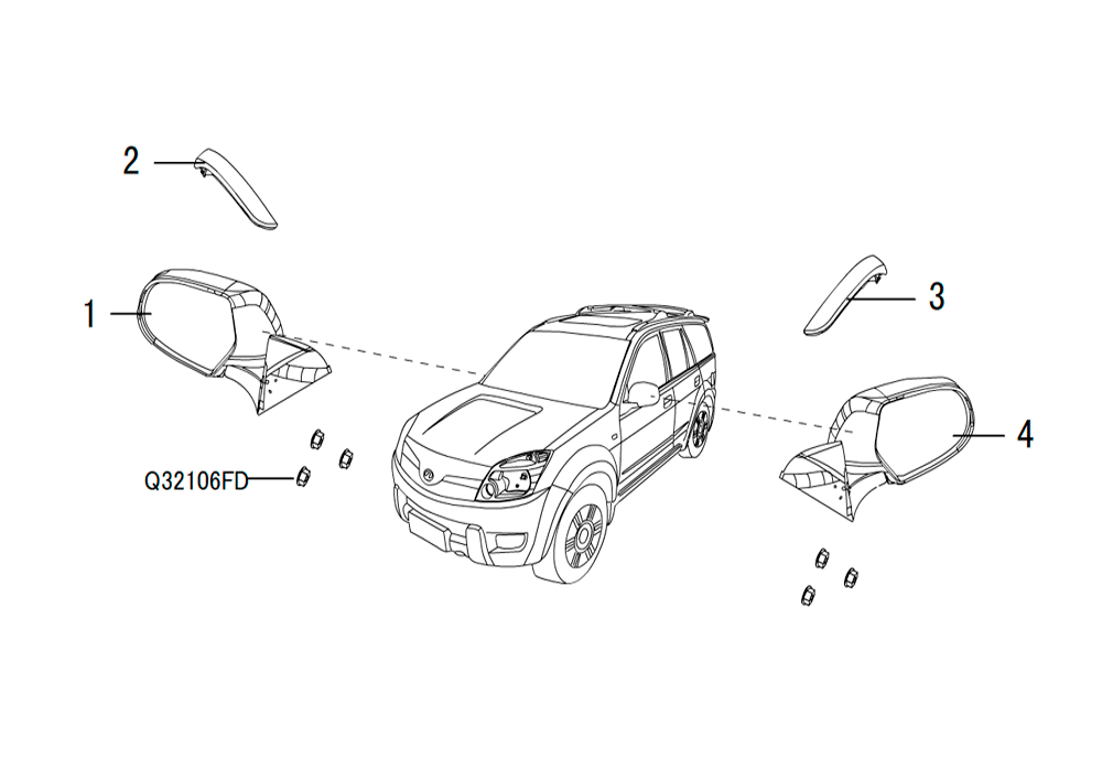 scheme for зеркало заднего вида