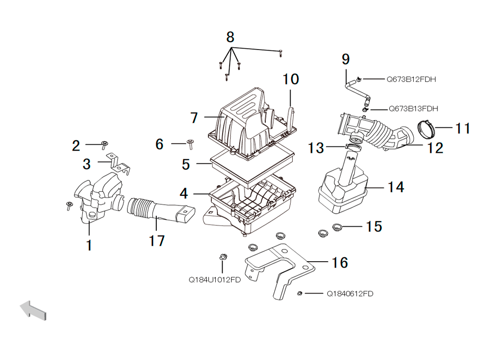 scheme for воздушный фильтр 4G63