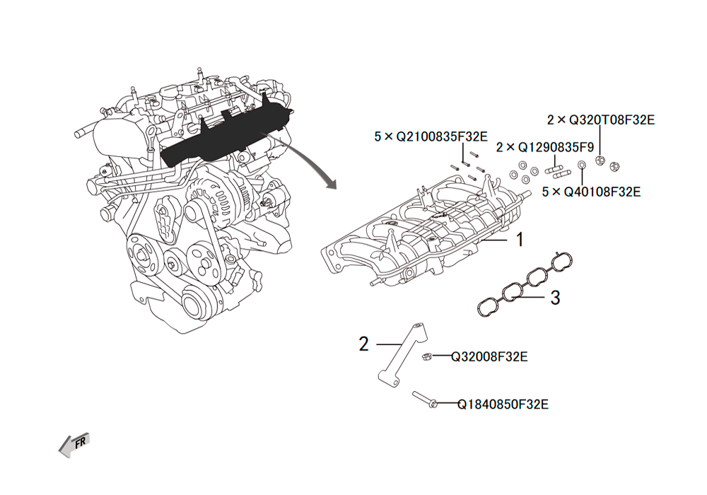 scheme for ВПУСКНАЯ СИСТЕМА