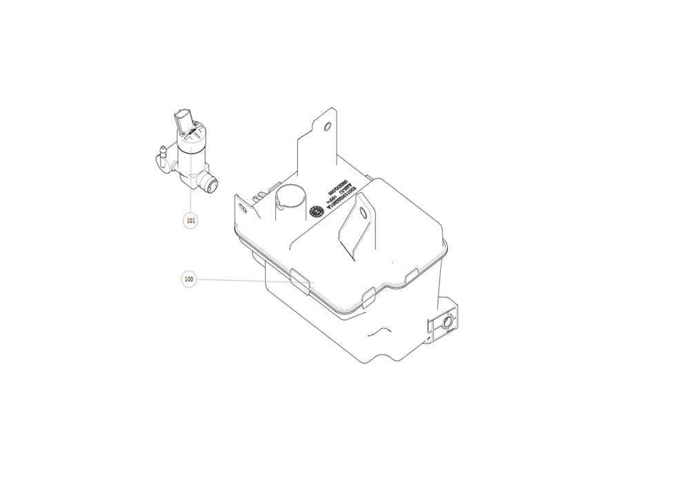 scheme for washer reservior,fr windshield