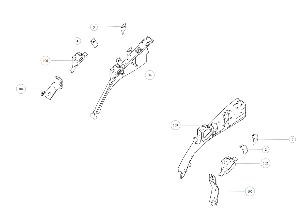 scheme for reinf plate,boundary beam,fr wheelhouse