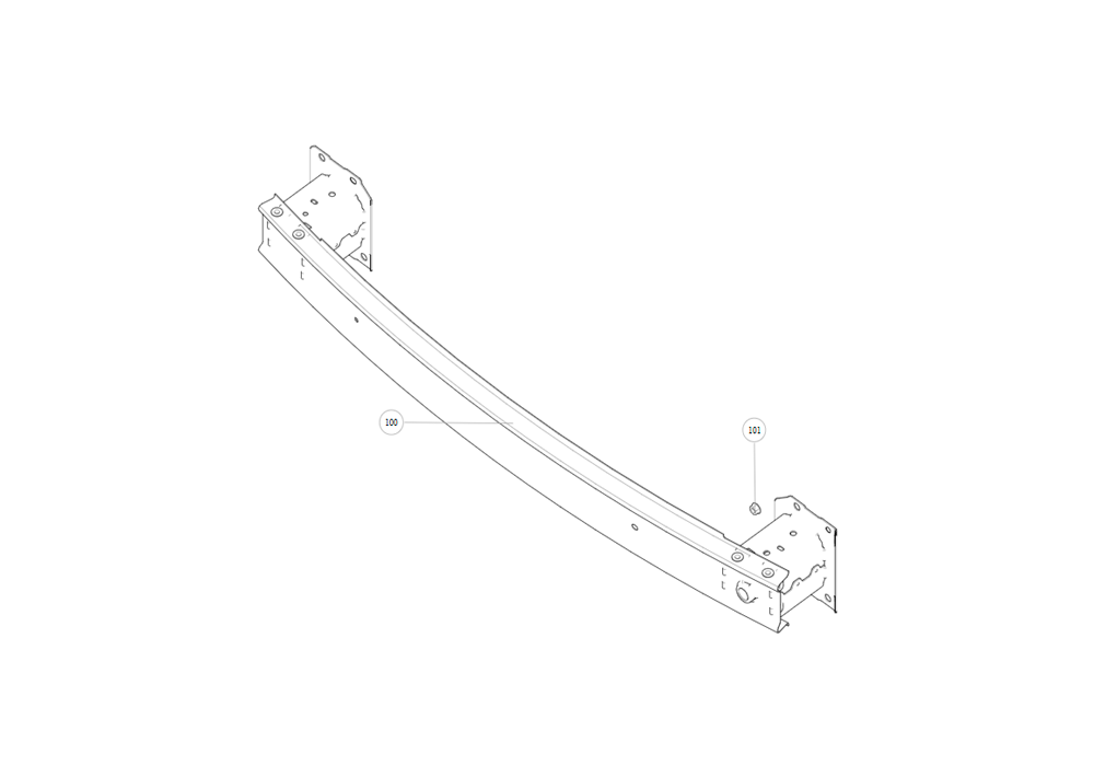 scheme for rear anticollision beam
