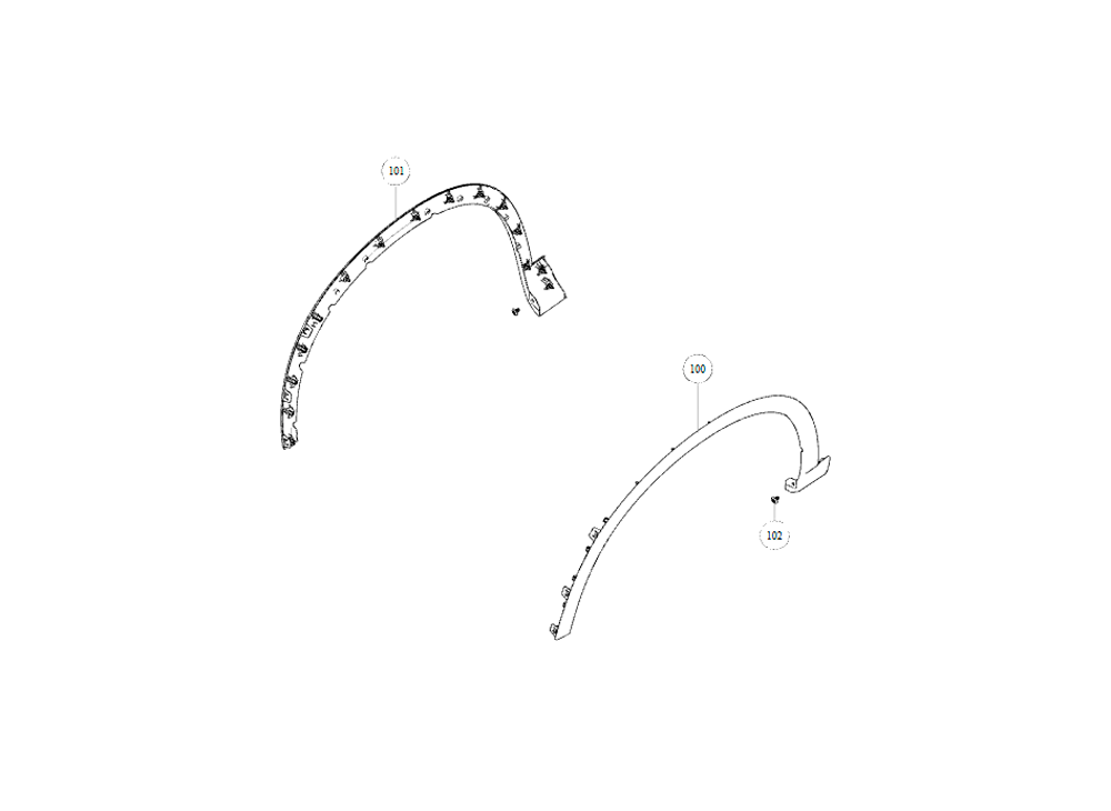 scheme for front wheel brow trim