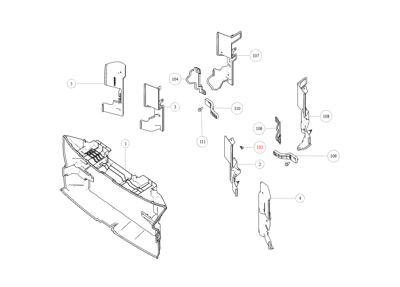 scheme for radiator air deflector