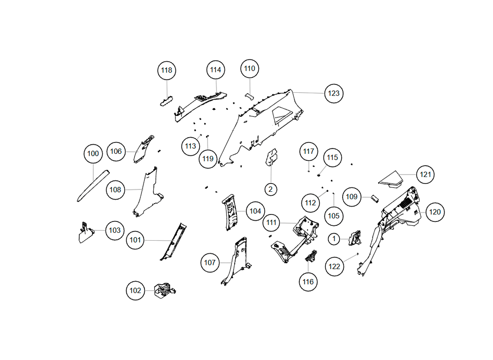 scheme for interior trim,pillar