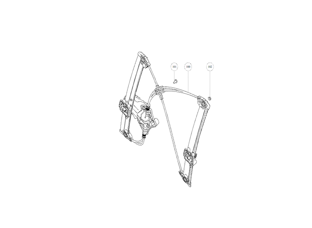 scheme for glass regulator,LH FR door