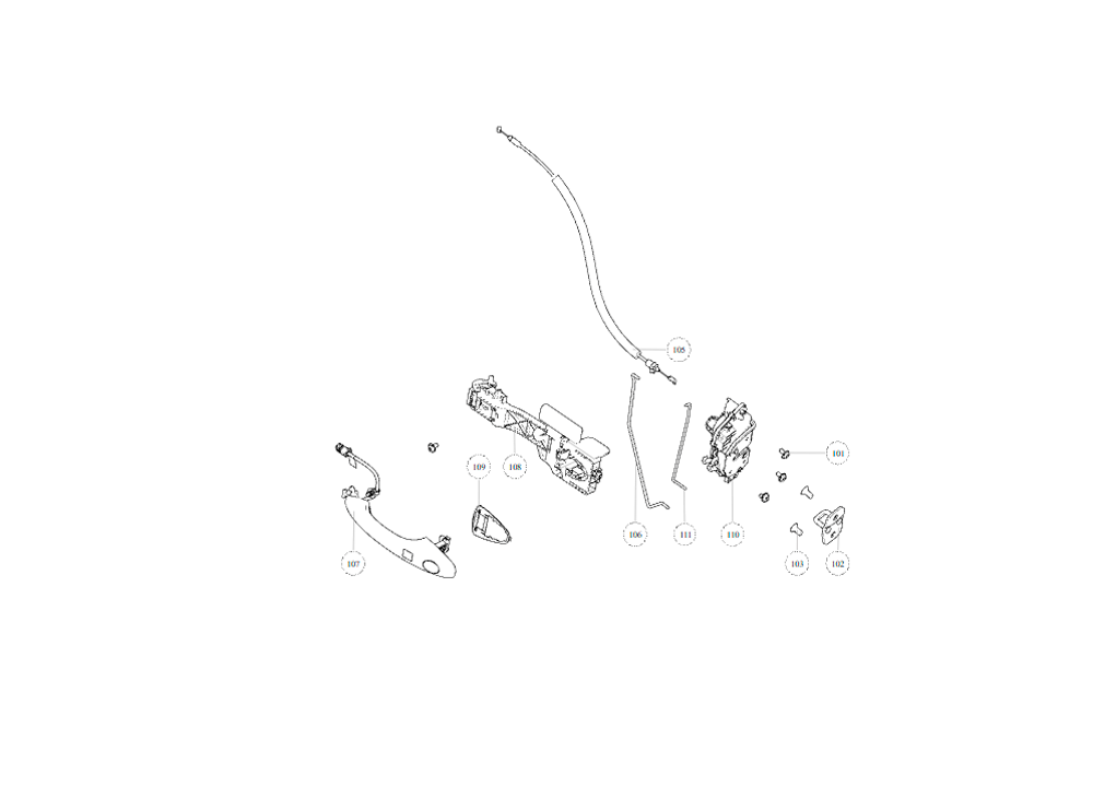 scheme for lock and handle,LH FR door