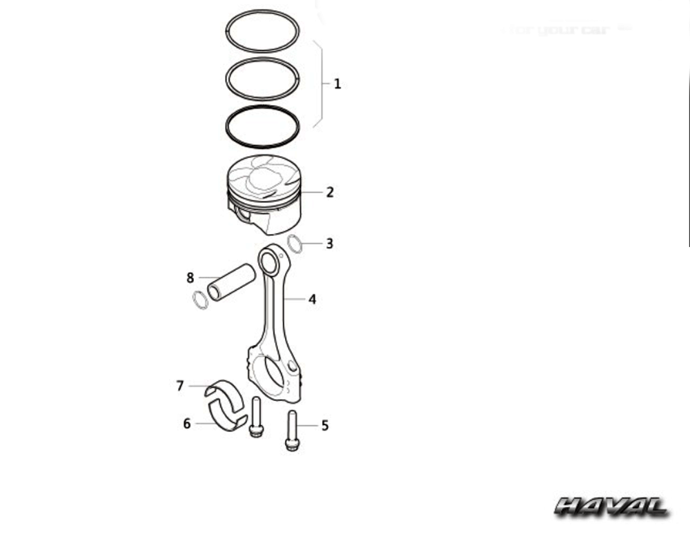 scheme for шатуны и поршни