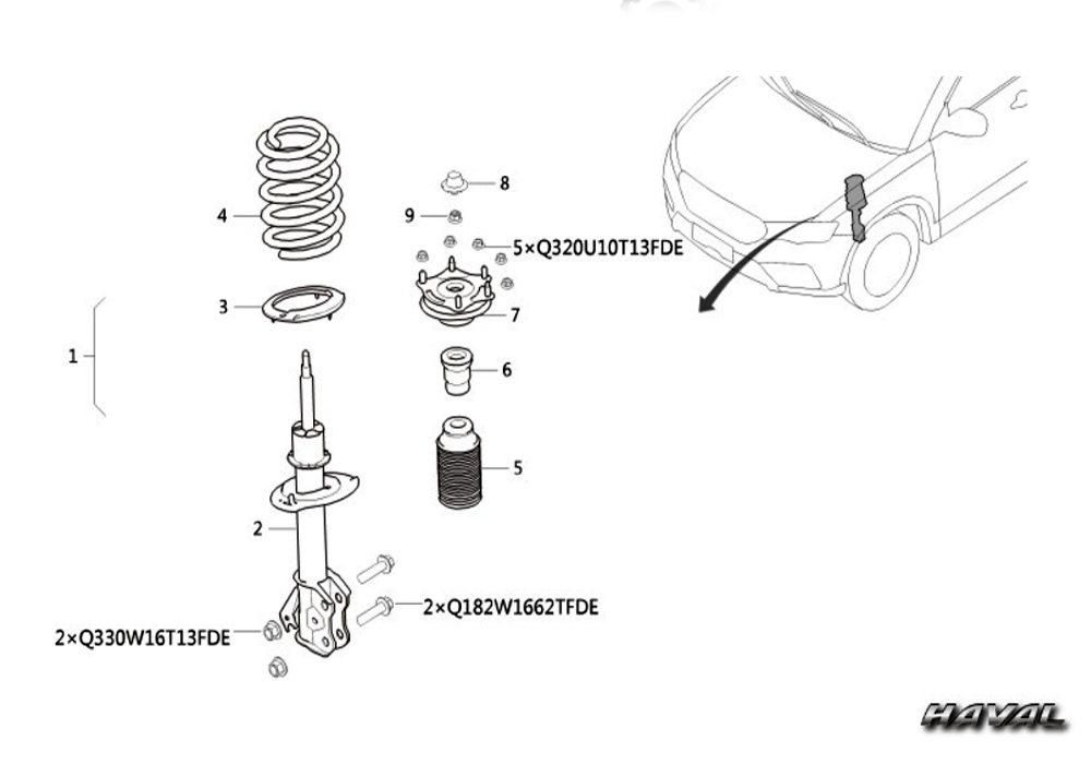 scheme for передний амортизатор KZ93-29-2-DPSJ