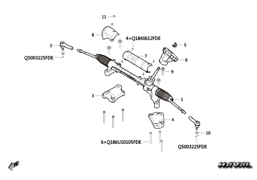scheme for рулевая рейка SY54-34-1-DPSJ
