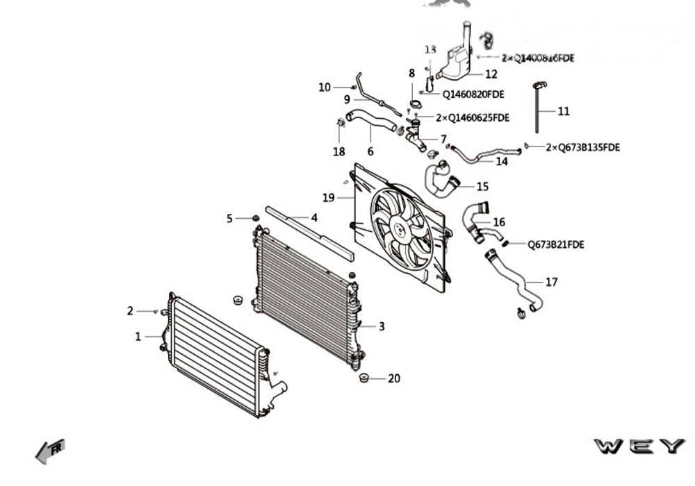 scheme for радиатор охлаждения KY28-13-1-DLFJ