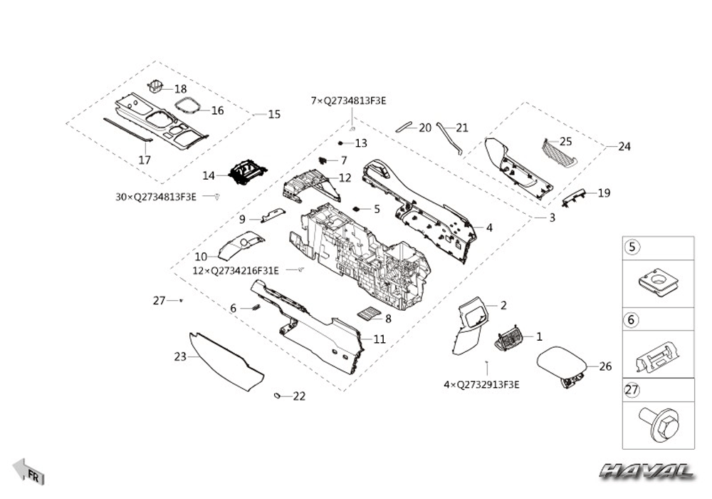 scheme for напольная консоль KZ93-53-4-NWSSJ